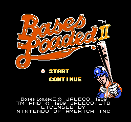 Bases Loaded II - Second Season (USA) Title Screen